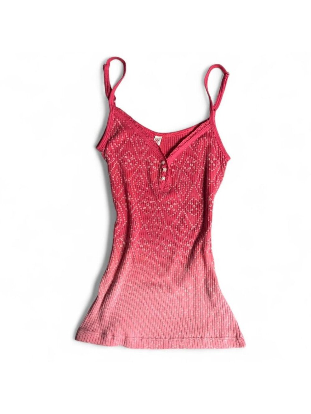 Y2K patterned cotton tank top with gradient effect